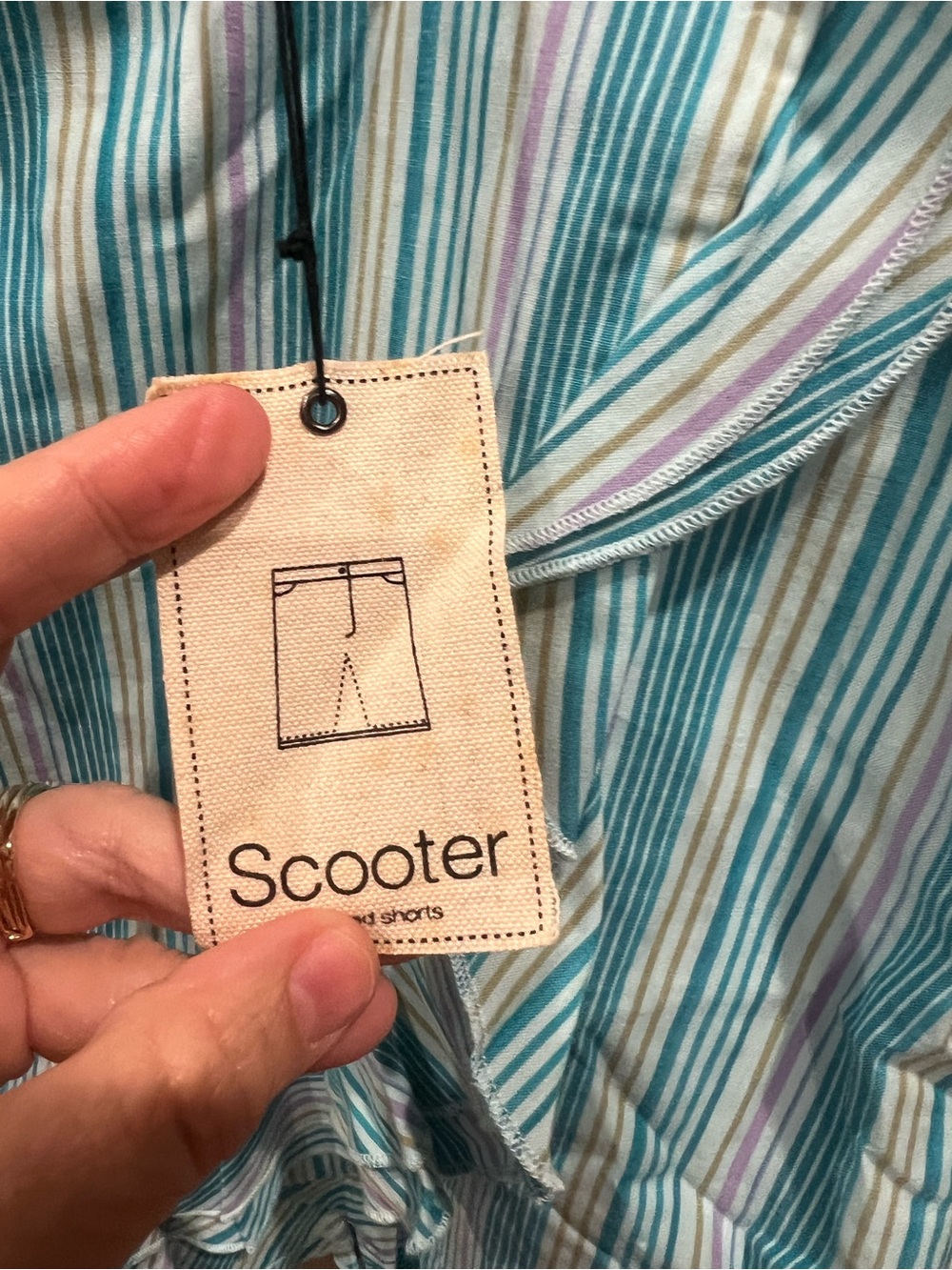 Lane Bryant Aqua, White and Teal Striped Ruffle Skort - Picture 3 of 5